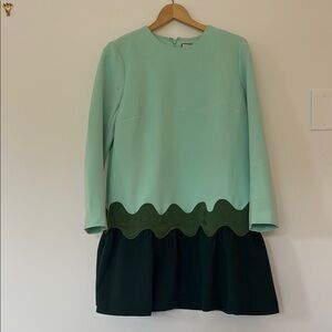 Tuckernuck Mint and Dark Green Long Sleeve Dress